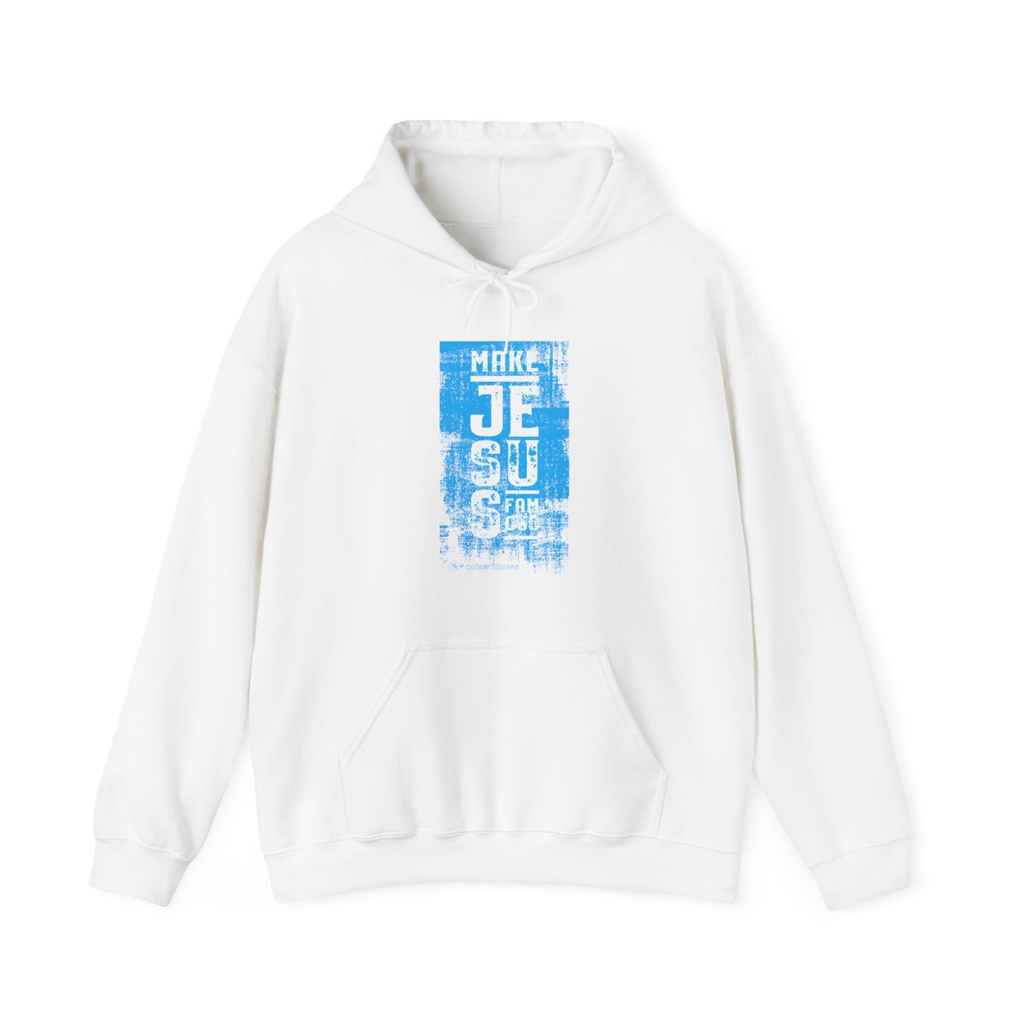 Make Jesus Famous Textured Unisex Heavy Blend™ Hooded Sweatshirt
