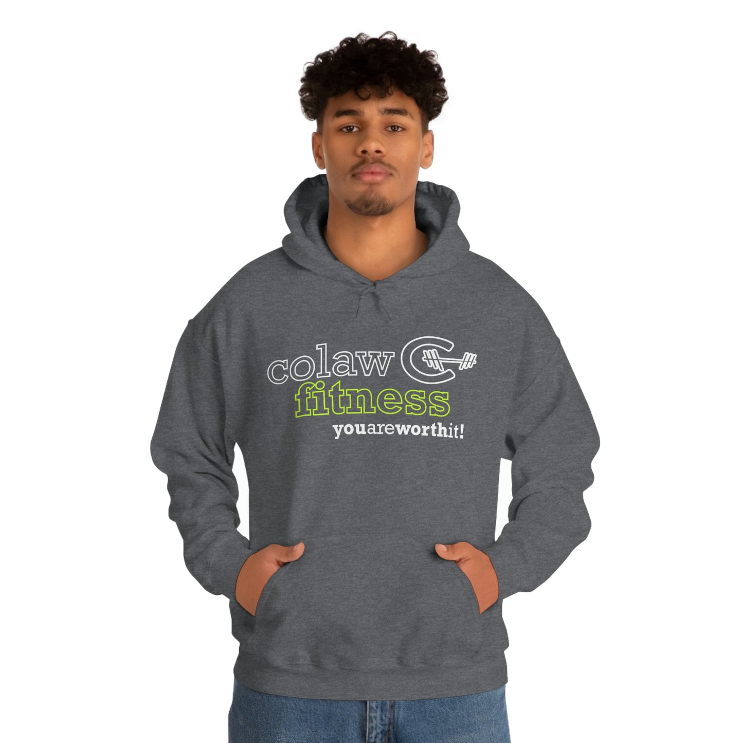 Colaw Fitness Logo Clear Unisex Heavy Blend™ Hooded Sweatshirt