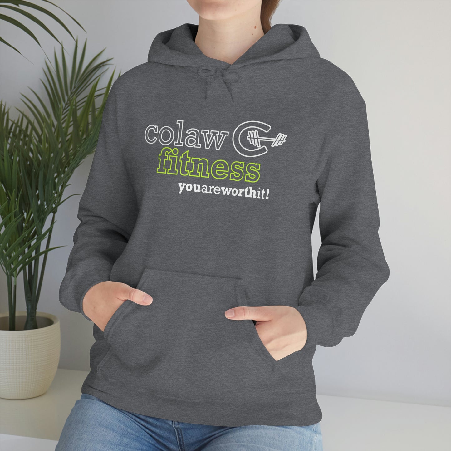 Colaw Fitness Logo Clear Unisex Heavy Blend™ Hooded Sweatshirt