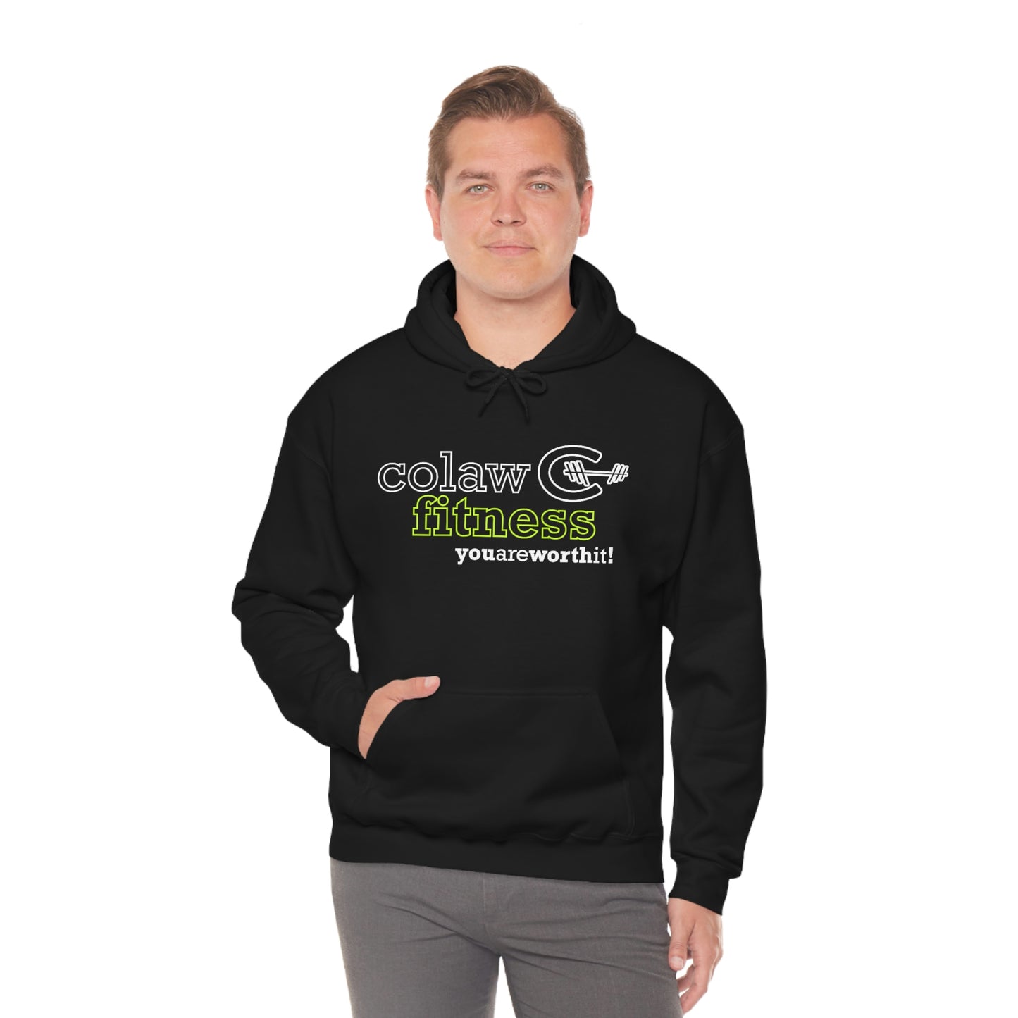 Colaw Fitness Logo Clear Unisex Heavy Blend™ Hooded Sweatshirt