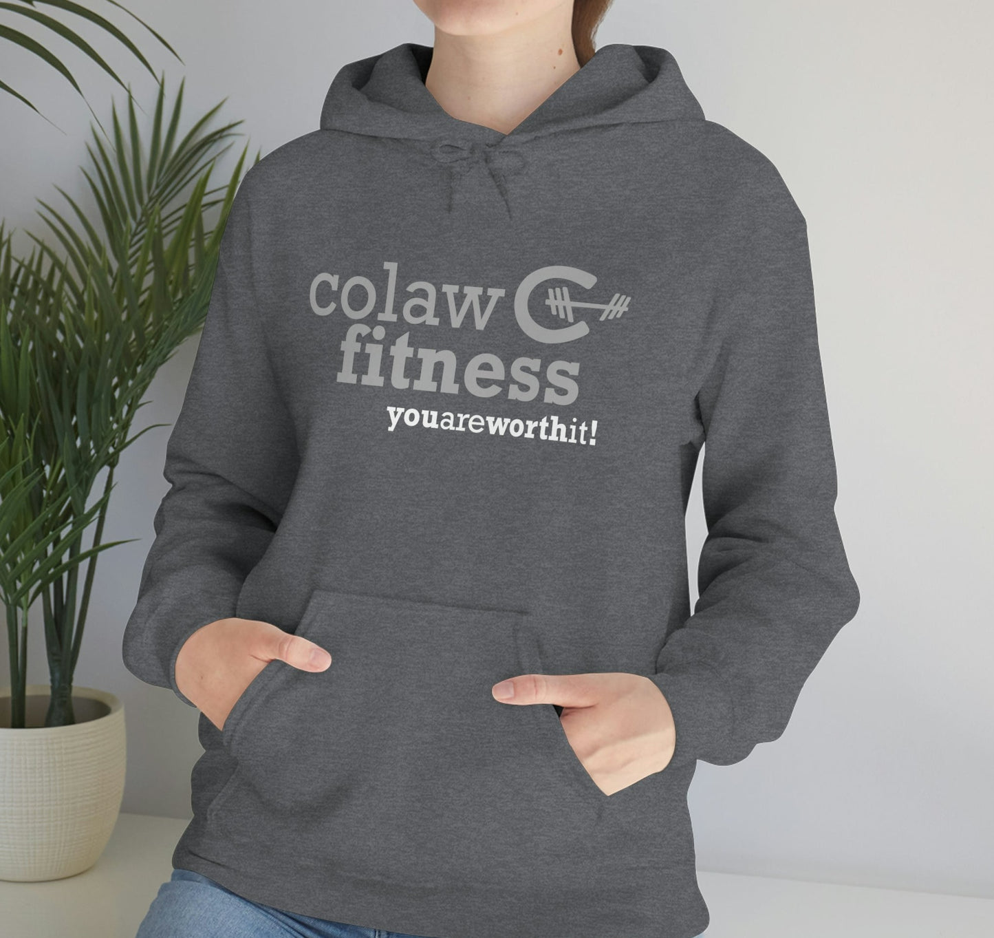 Colaw Fitness Grey Logo Unisex Heavy Blend™ Hooded Sweatshirt