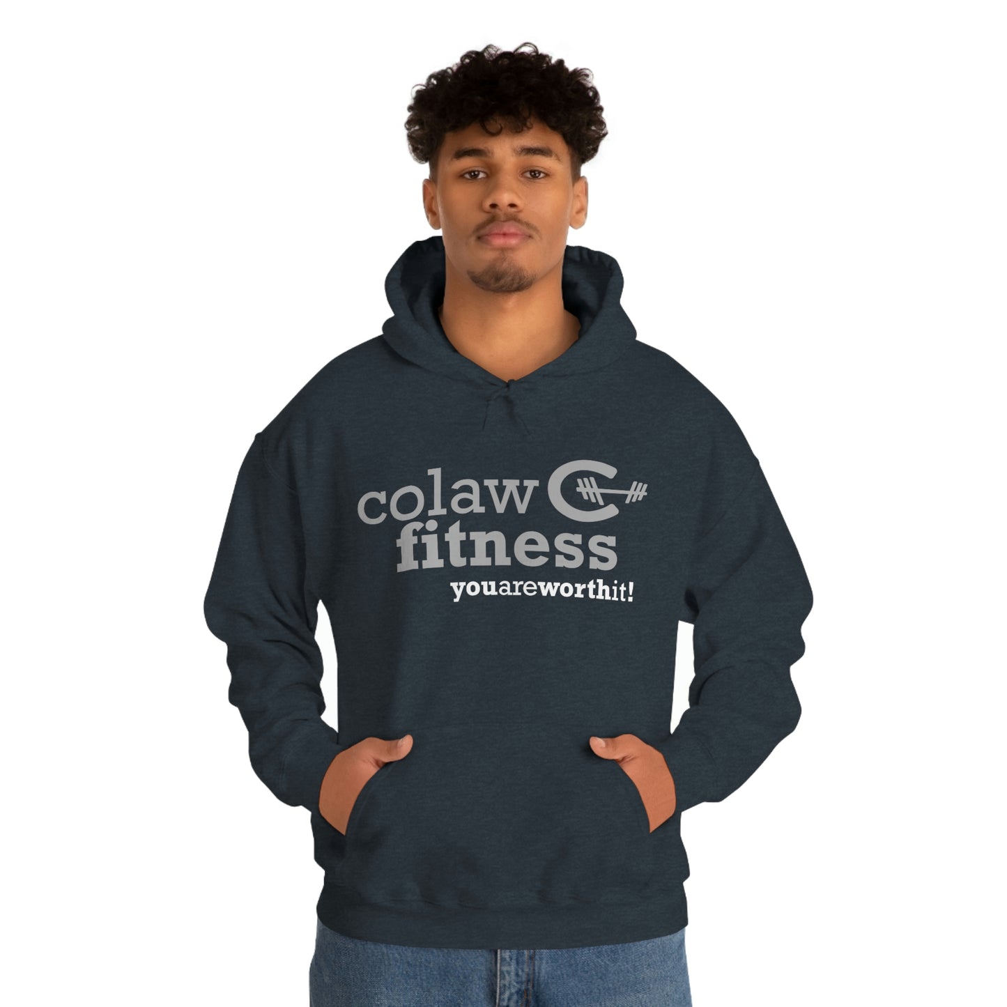 Colaw Fitness Grey Logo Unisex Heavy Blend™ Hooded Sweatshirt